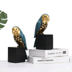 Gilded Parrot Bookends