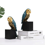 Gilded Parrot Bookends