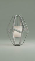 Geometric Table Lamp in Brushed Metal