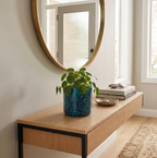 Teal Leaf Planter (M)