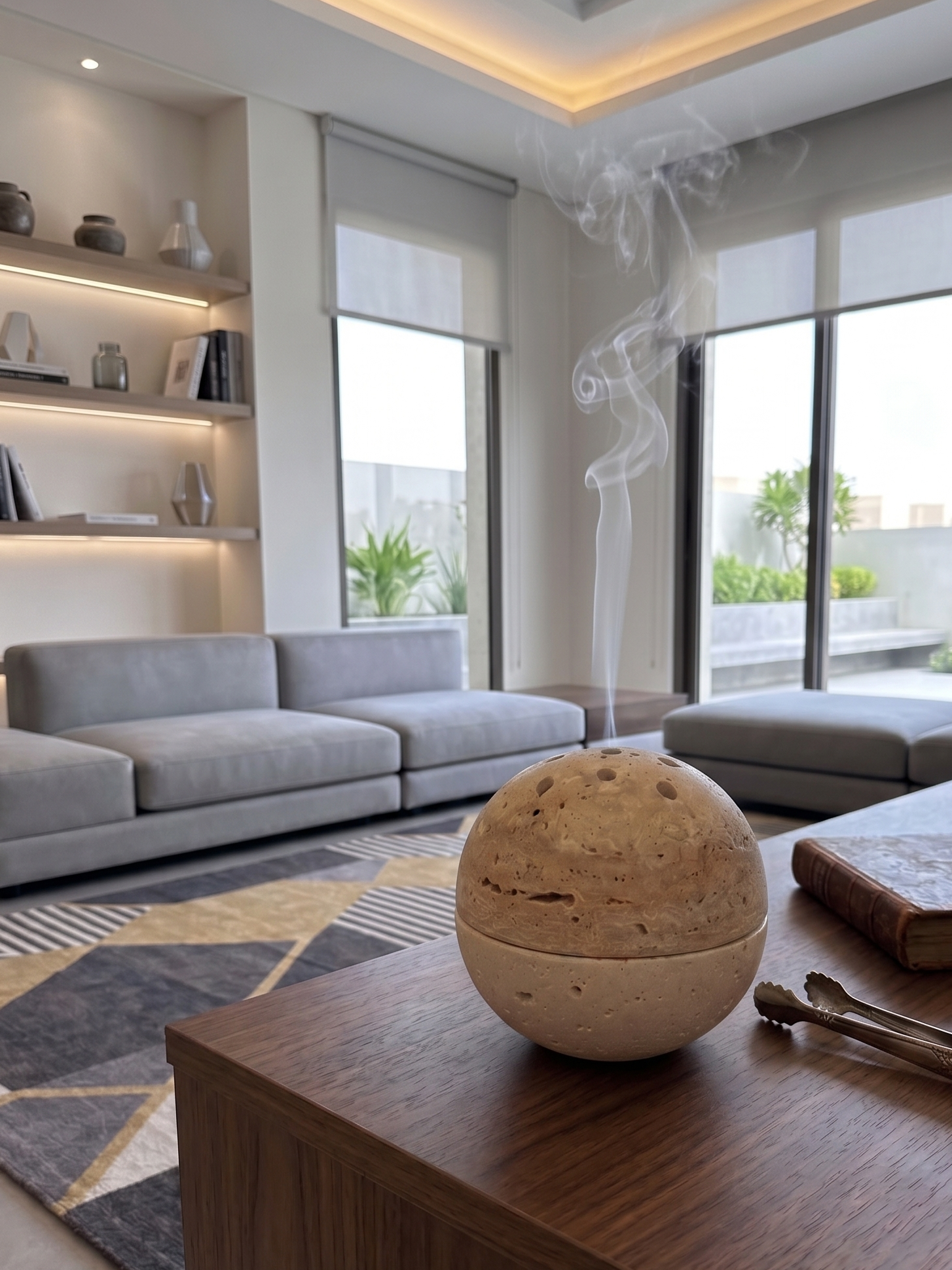 Travertine Incense Burner