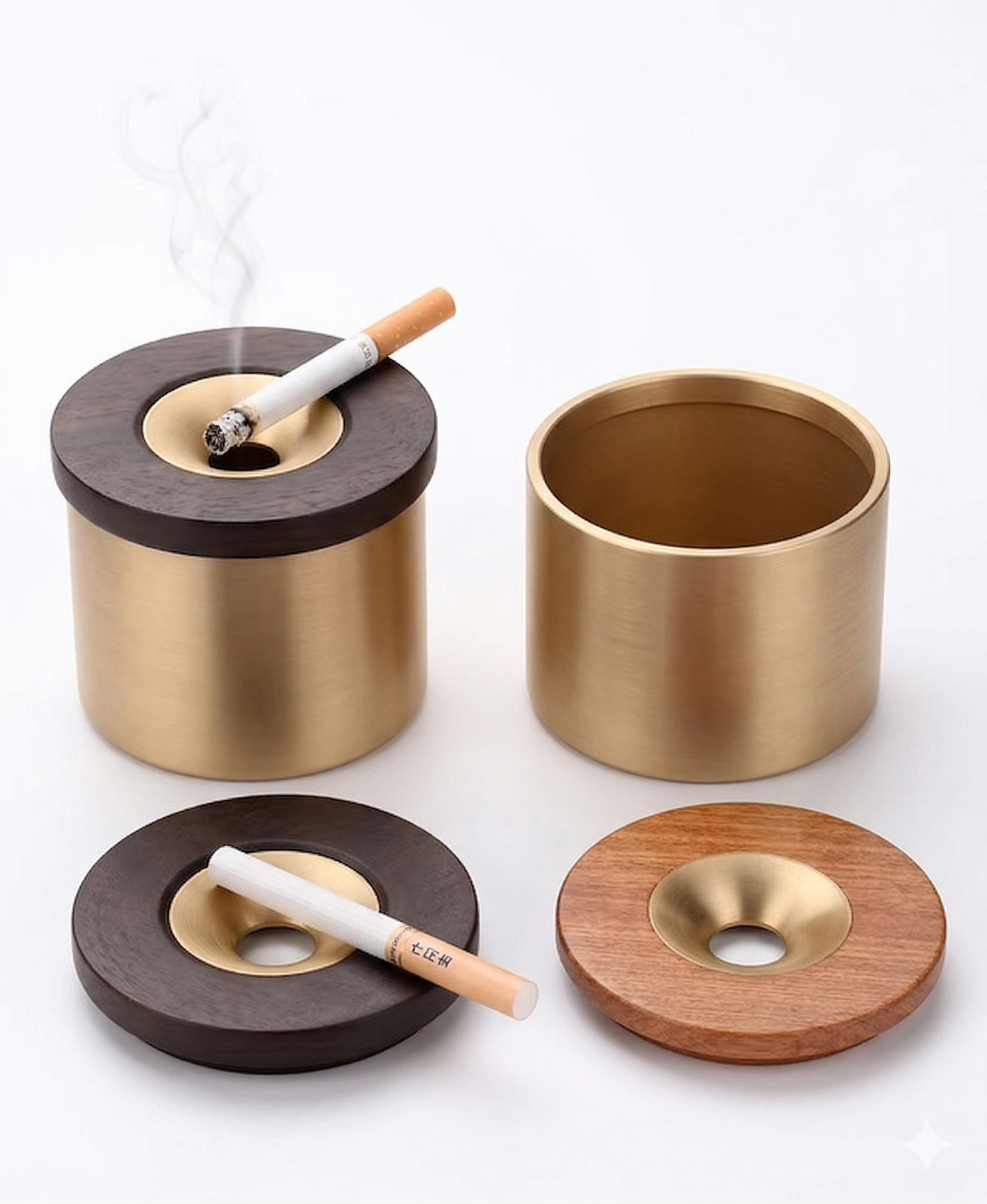 Brass & Timber Ashtray