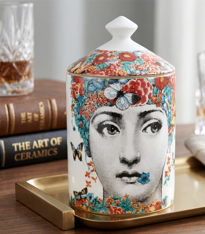 Face Profile Decrotive Jar