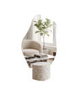White on Concrete Patterned Mirror Base