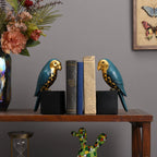 Gilded Parrot Bookends